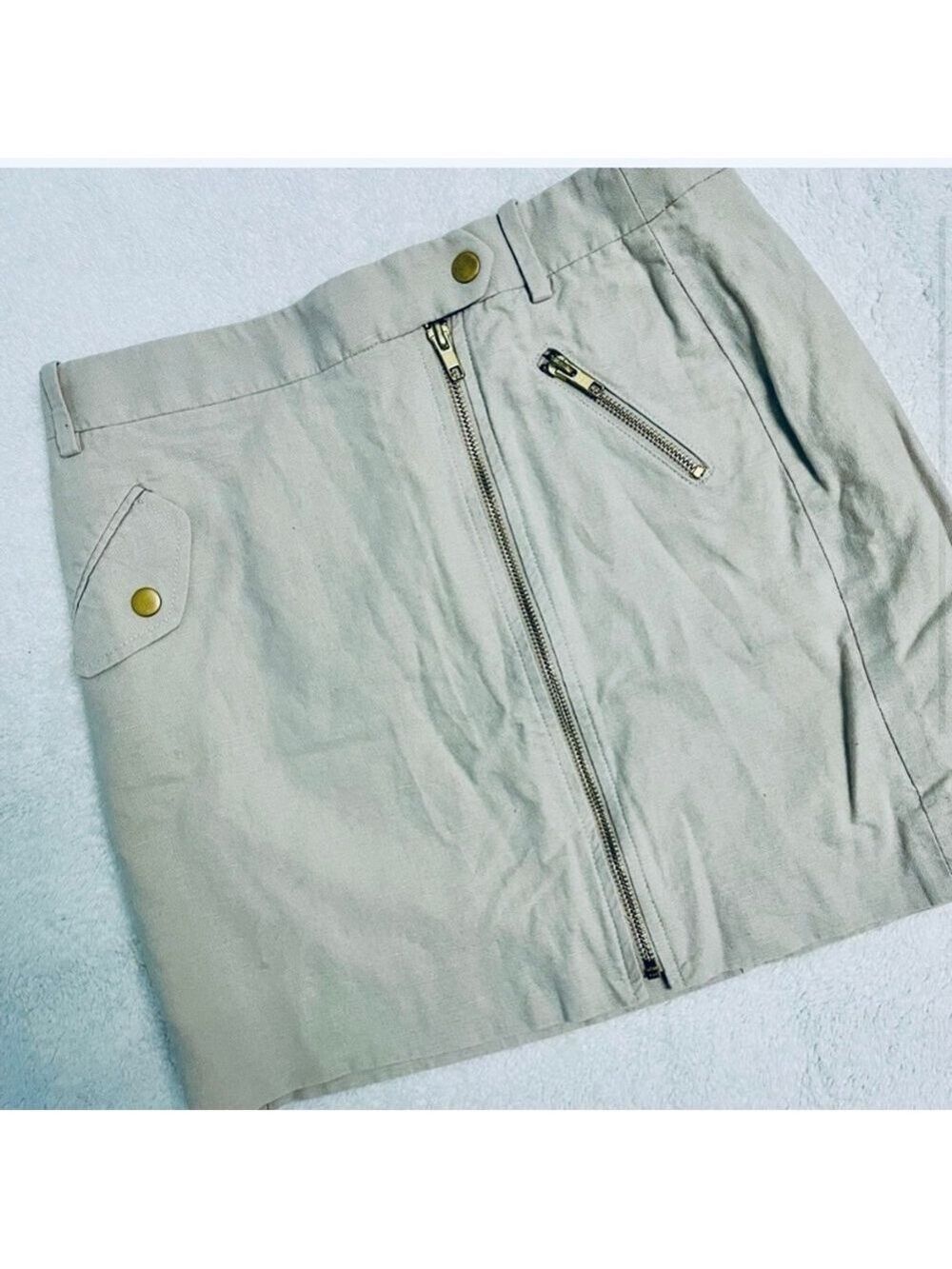 J. Crew Tan Beige Linen Utility Skirt - Picture 4 of 15